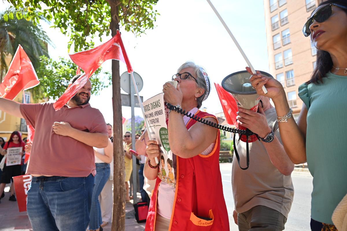 Manifestación comedores escolares en Castellón