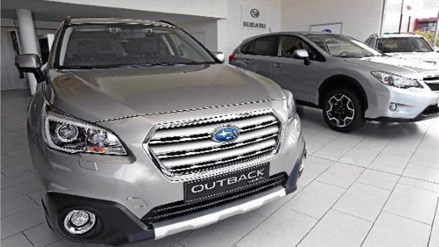 Un tot terreny Outback, que presenta una versió renovada, i un SUV XV, a l&#039;exposició del concessionari Subaru del Grup Sadurní.