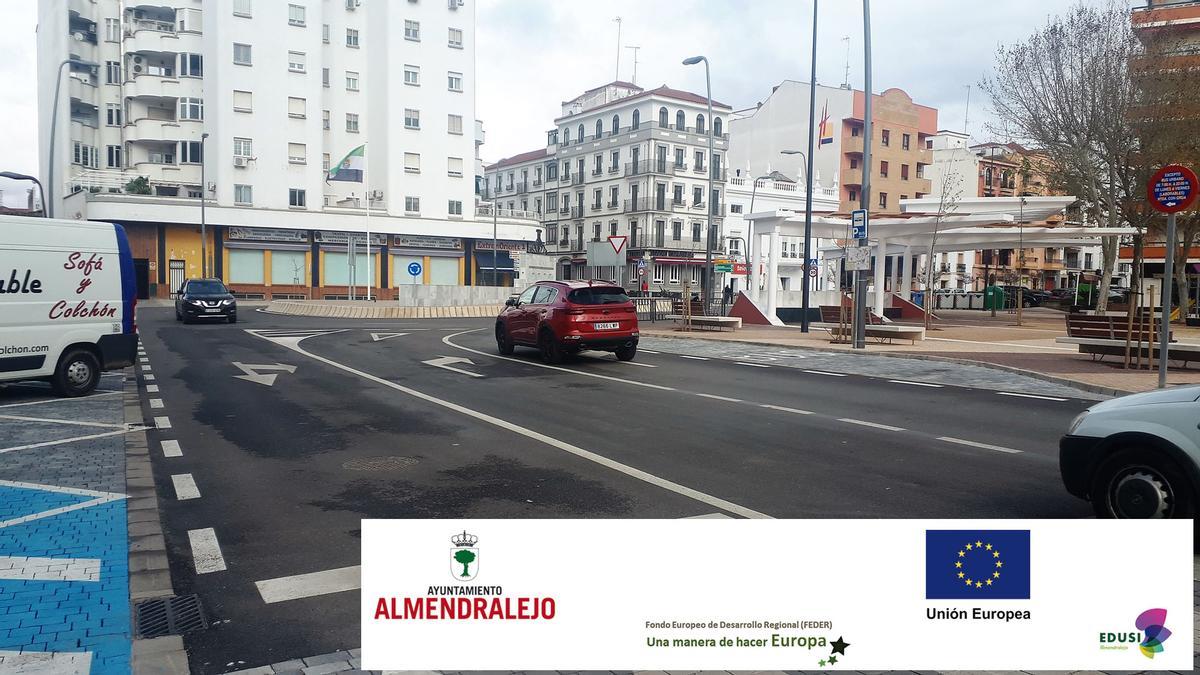 La Plaza de Extremadura de Almendralejo ha reducido su contaminación acústica.