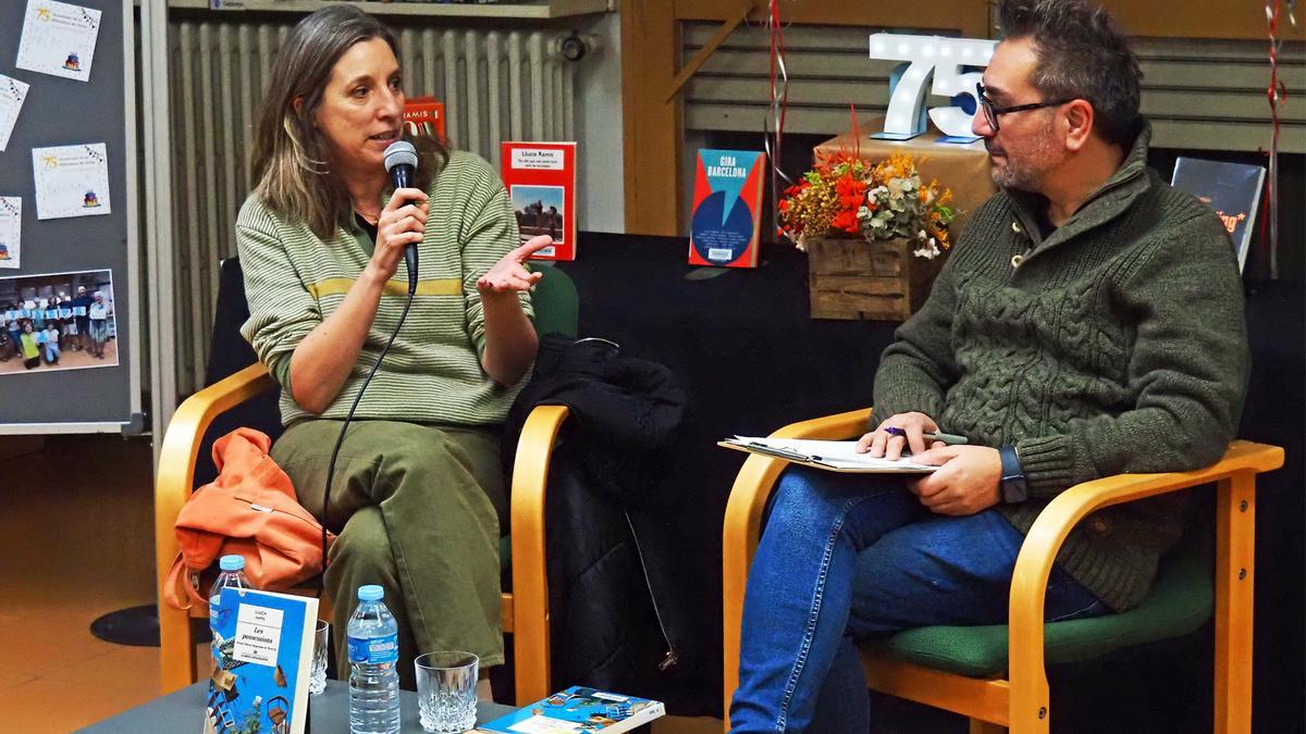 L'escriptora mallorquina Llucia Ramis amb Ramon García, que va conduir la conversa