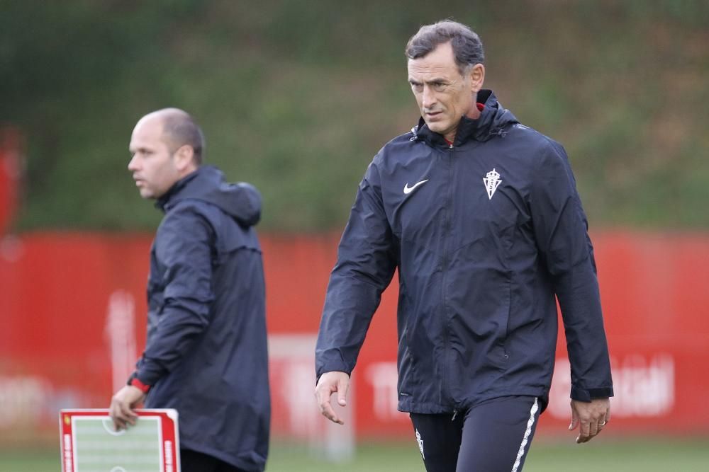 Primer entrenamiento de José Alberto como entrenador del Sporting