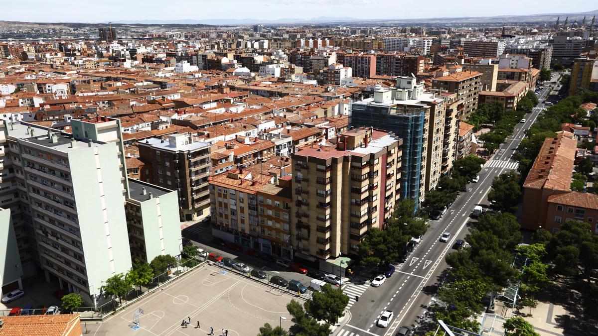 Vista aérea de una avenida de Zaragoza
