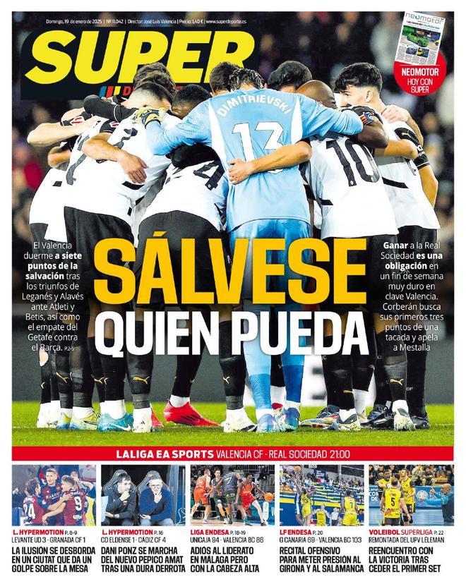 Estas son las portadas de la prensa deportiva de hoy, domingo 19 de enero del 2025