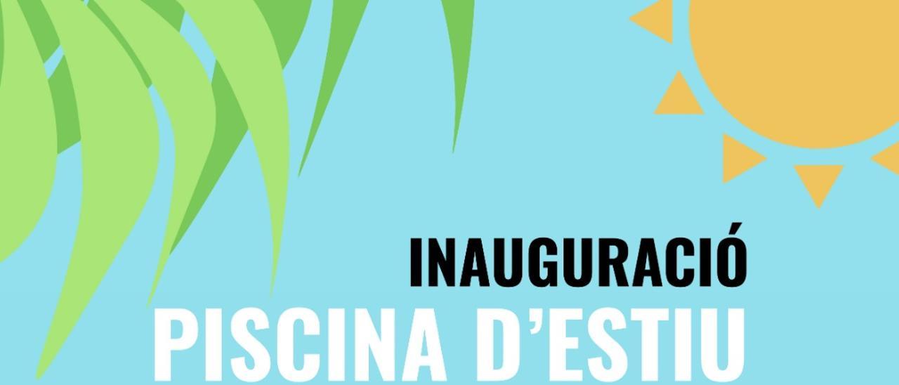 Cartel de la inauguración de la piscina de Alaquàs.