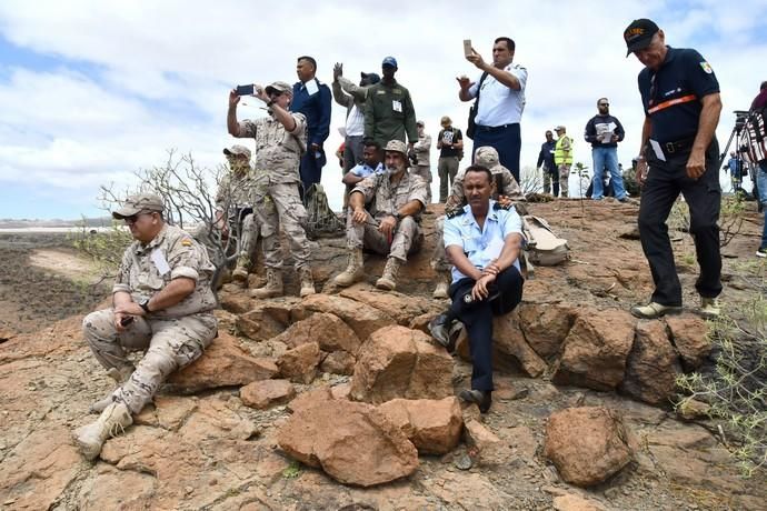 10/04/2019 SAN BARTOLOME DETIRAJANA. Simulacro accidente aéreo del Ejercito del Aire.  Fotógrafa: YAIZA SOCORRO.  | 10/04/2019 | Fotógrafo: Yaiza Socorro