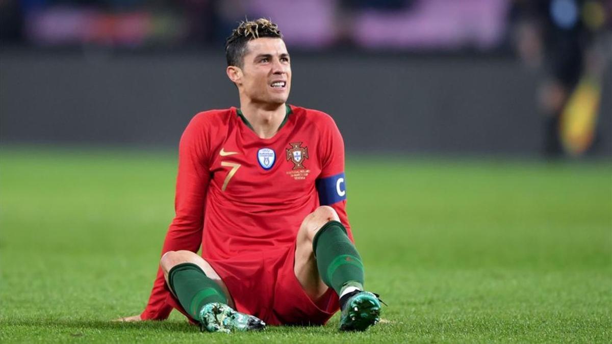 Cristiano Ronaldo, apesadumbrado durante el partido