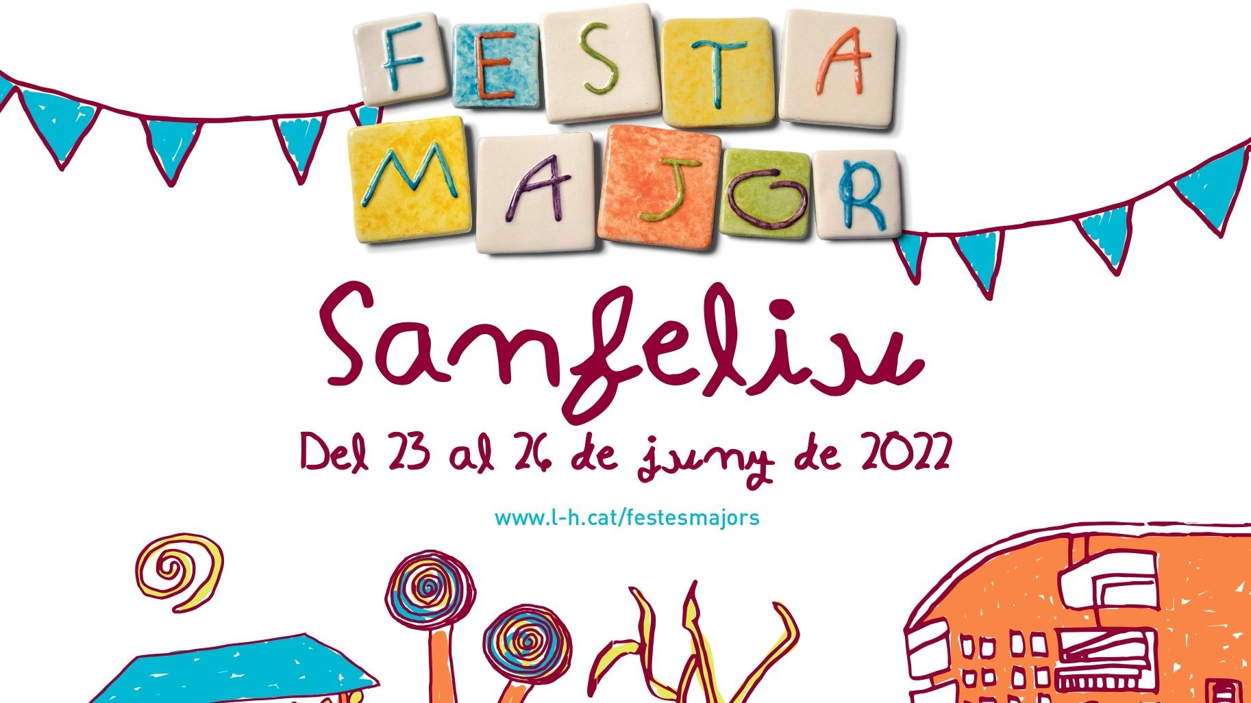 Cartel de la Fiesta Mayor del barrio de Sanfeliu de L'Hospitalet.