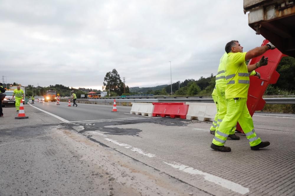 Obras en la autopista "Y" a la altura del Montico