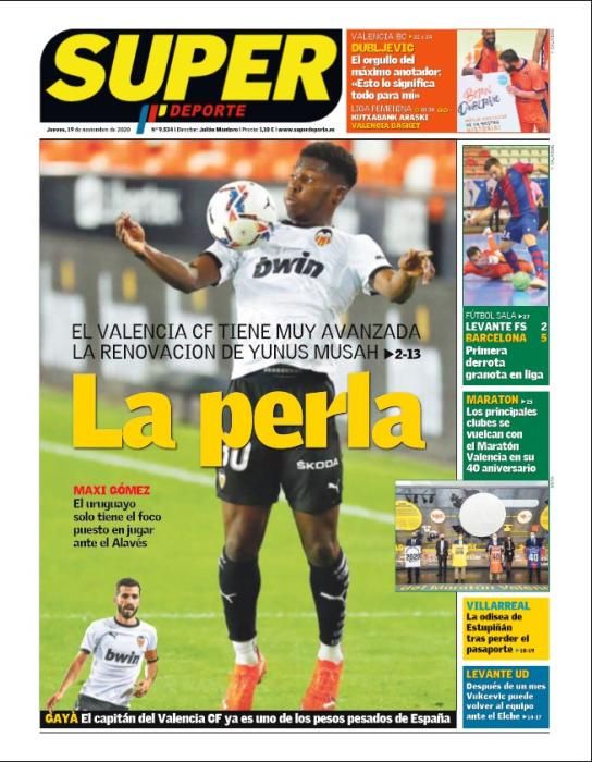 Portada SUPERDEPORTE jueves 19 noviembre 2020