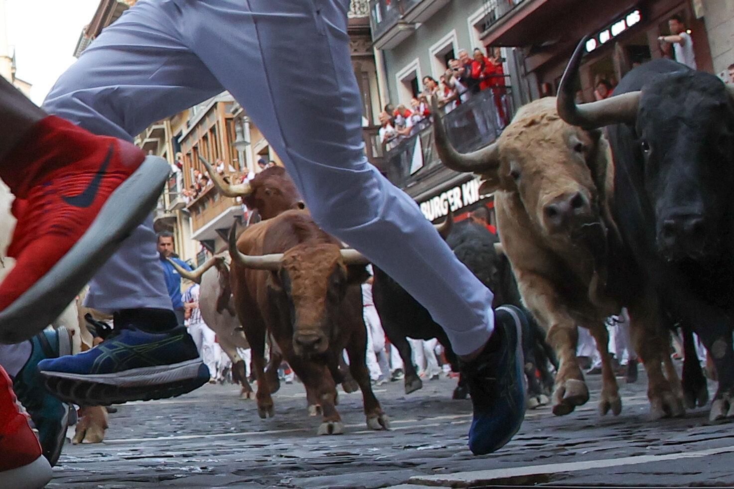 El quinto encierro de los Sanfermines 2025, en imágenes.