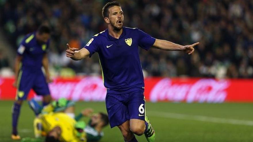 Ignacio Camacho celebra el gol de la victoria contra el Betis en el Benito Villamarín, el 19 de marzo.