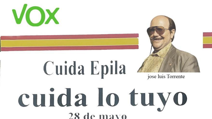 El cartel de Vox en Épila ya es carne de meme