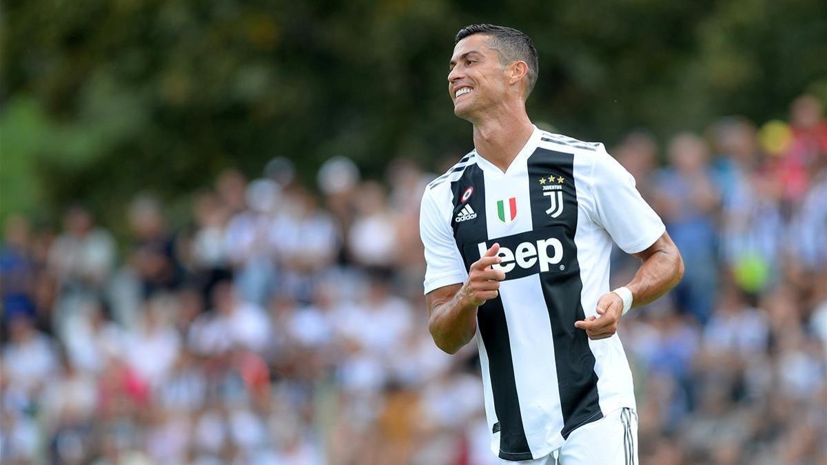 Cristiano Ronaldo, en el centro de entrenamiento de Turín.