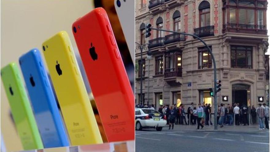 Largas colas para comprar los nuevos iPhone.