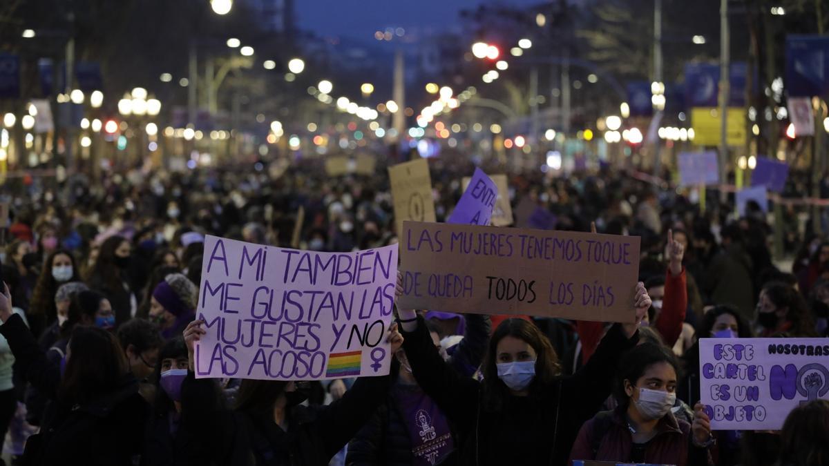 Protesta del Día de la Mujer el pasado 8 de marzo en Barcelona.