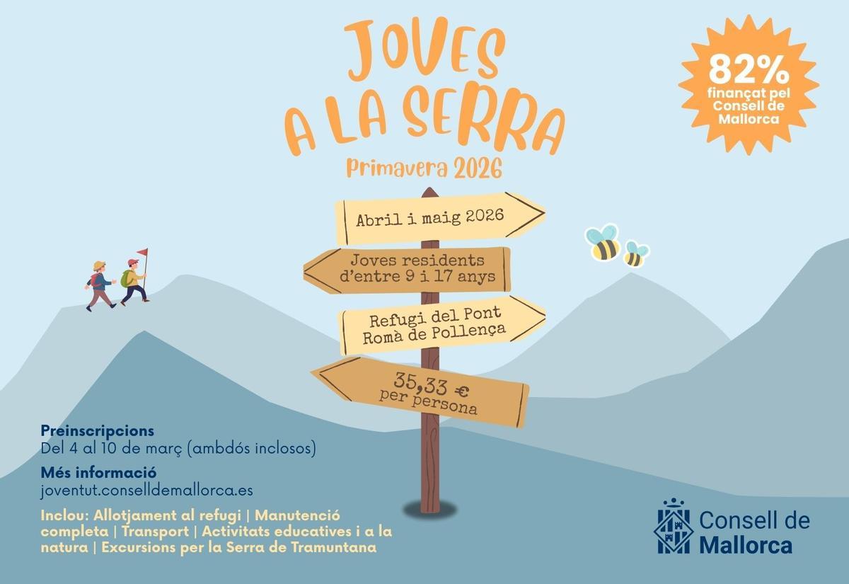 Cartel de Joves a la Serra-Primavera 2026.