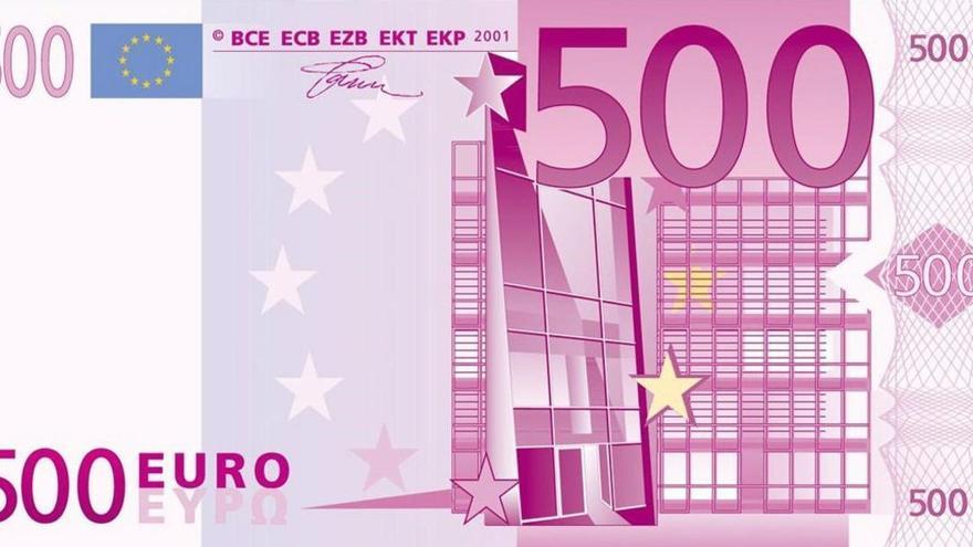 Imagen de un billete de 500 euros.