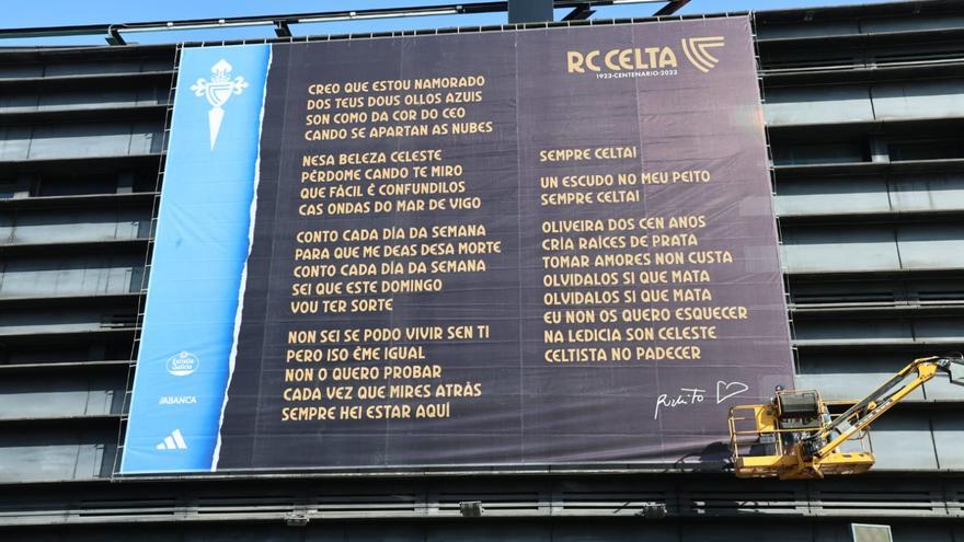 &quot;Nesa beleza celeste, pérdome cando te miro&quot;: el Celta desvela la letra del himno del centenario de C. Tangana