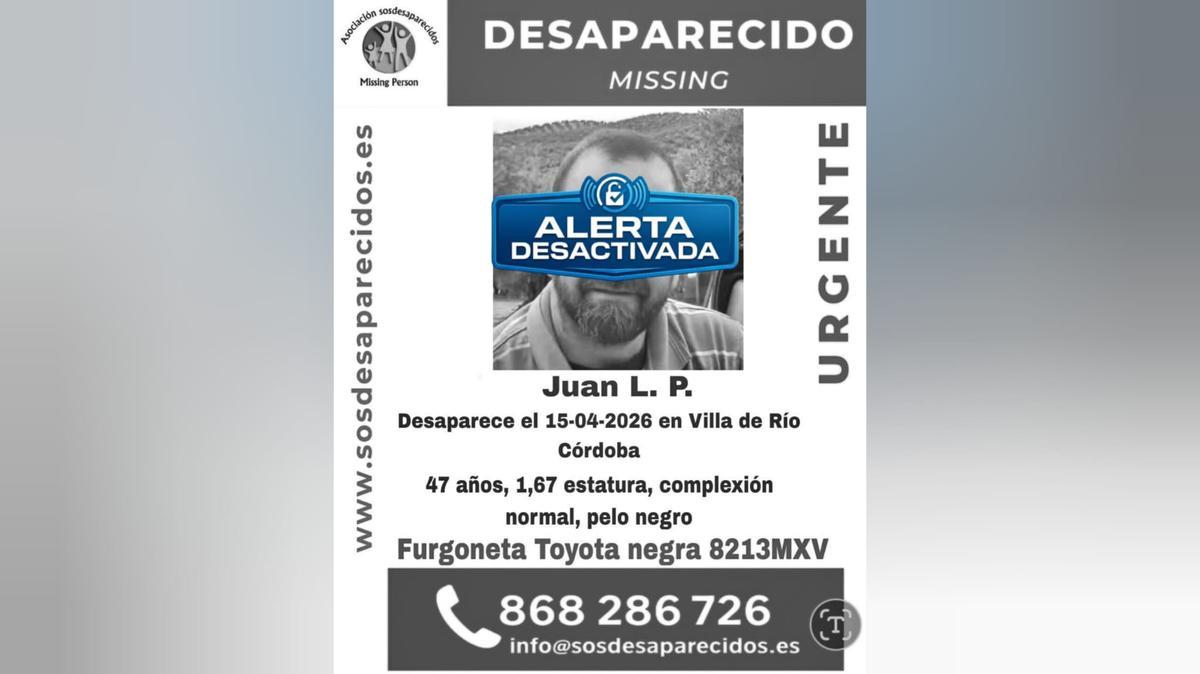 Localizan y derivan al hospital al hombre desaparecido en Villa del Río.