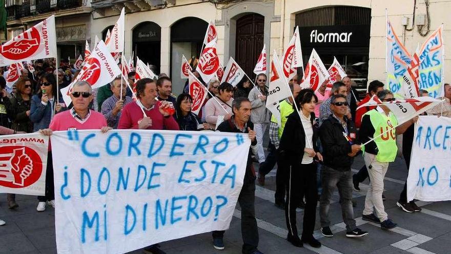 Una de las protestas de los trabajadores de Arcebansa, celebrada hace meses.