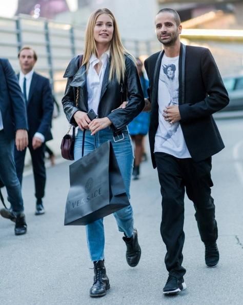 Frayed-hem Jeans, Doutzen Kroes