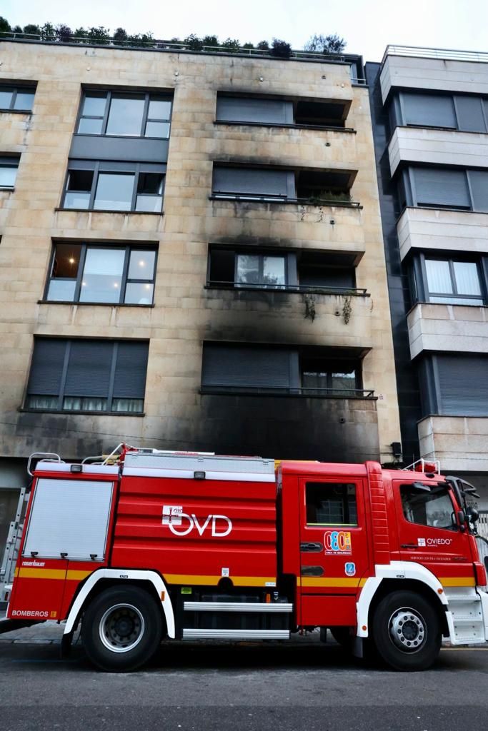 Incendio en Oviedo en la noche de Reyes