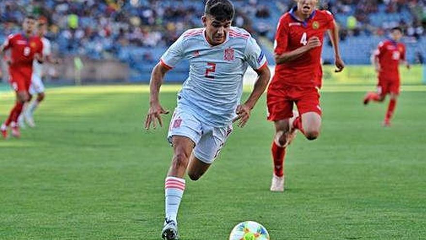 L&#039;olesà Víctor Gómez, en una internada durant el partit d&#039;ahir