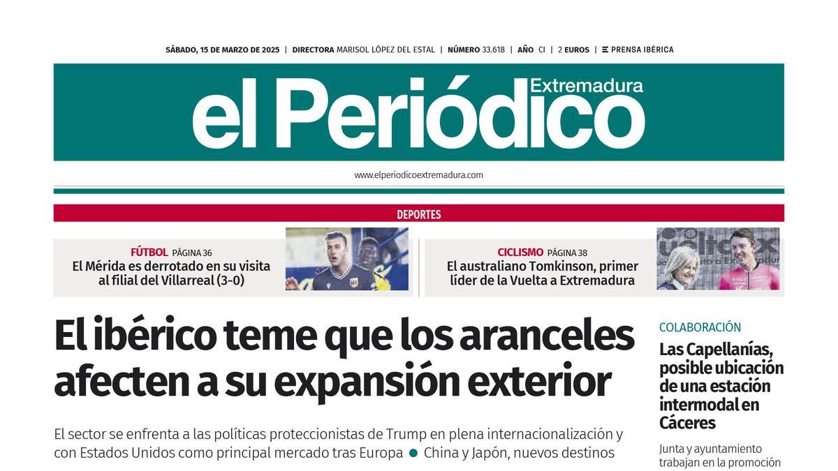 Consulta la portada correspondiente al día 15 de marzo de 2025