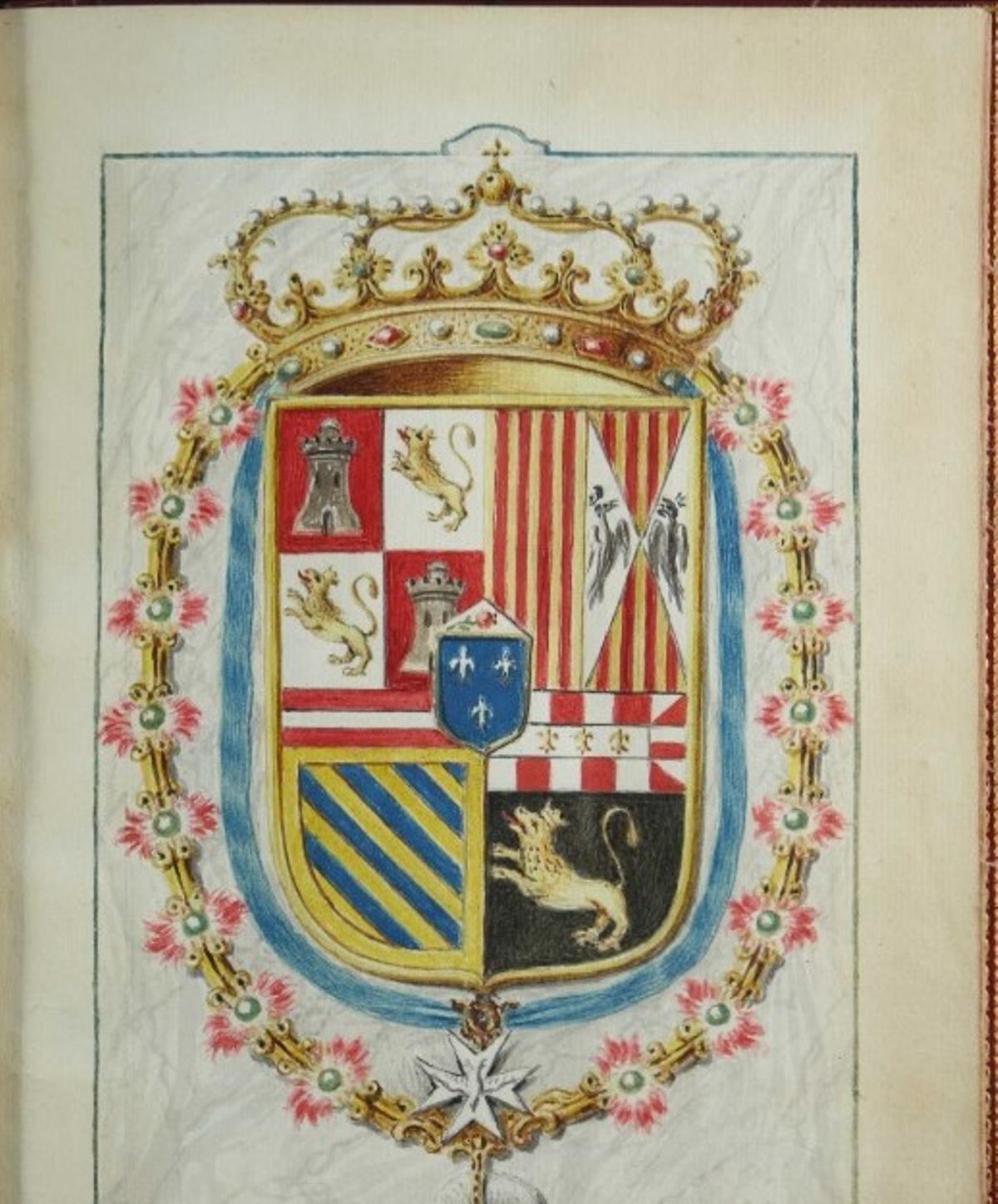 Escudo del decreto real por el que se le concedían privilegios a la Fábrica de Paños, que pasada a ser Real en 1800