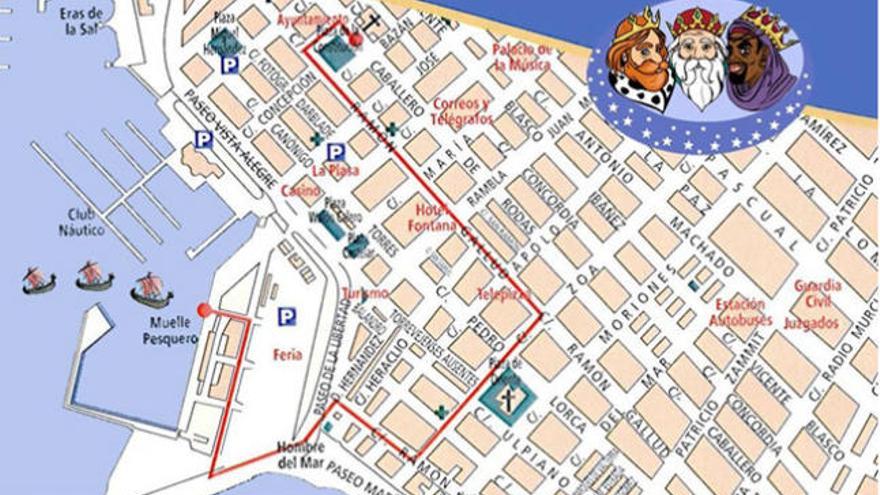 Recorrido y callejero de la Cabalgata de Reyes en Torrevieja