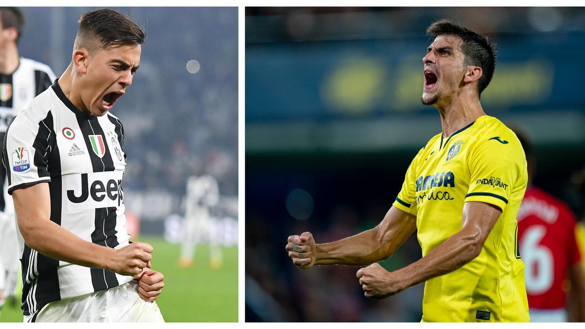 Paulo Dybala (i) y Gerard Moreno (d) protagonizarán el gran duelo de delanteros entre Juventus y Villarreal.