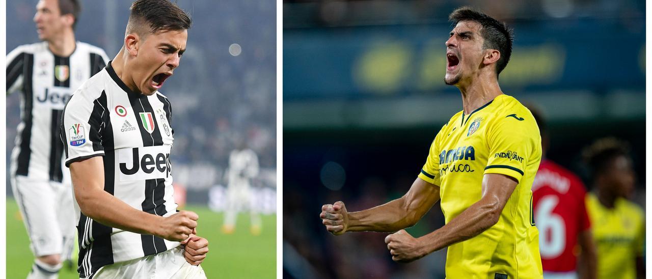 Paulo Dybala (i) y Gerard Moreno (d) protagonizarán el gran duelo de delanteros entre Juventus y Villarreal.