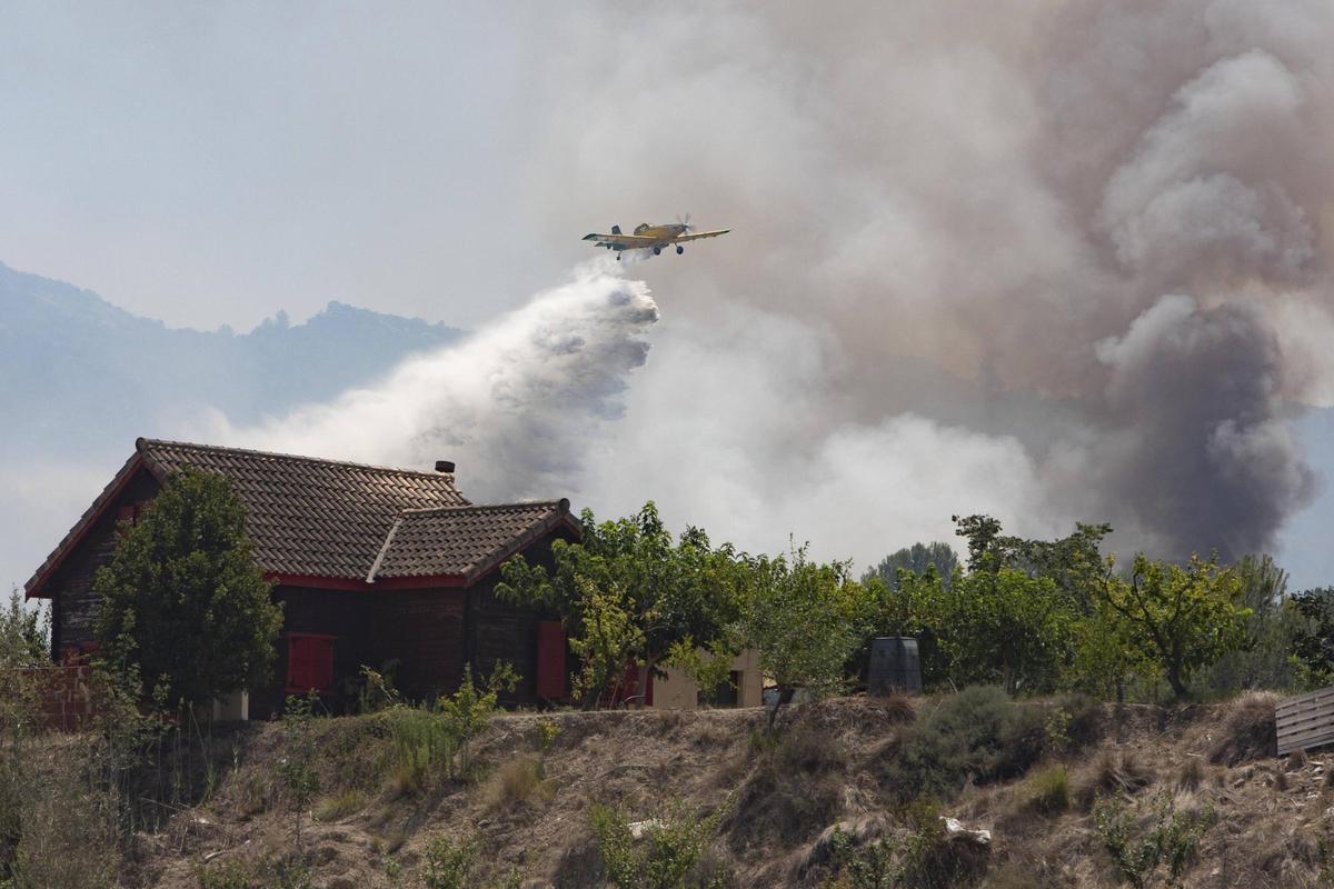 Incendio forestal en la partida de la Guitarreta, el verano pasado.