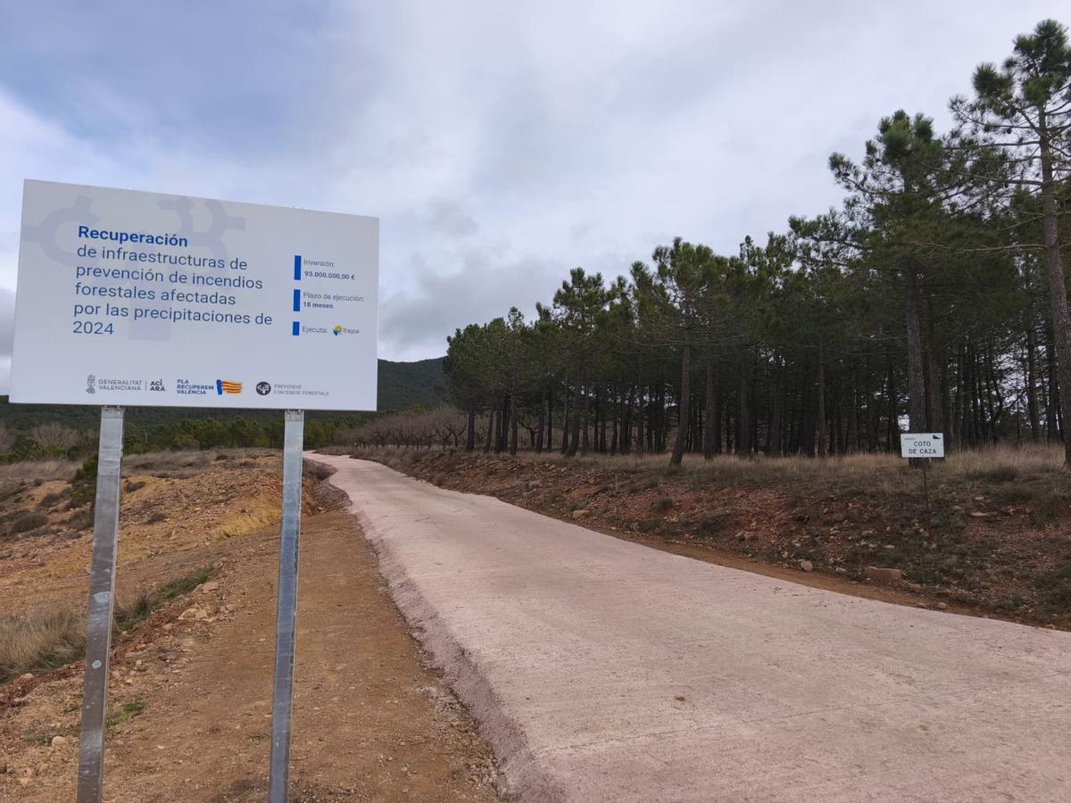 Foto de una de las pistas forestales que han recuperado en Pina de Montalgrao.