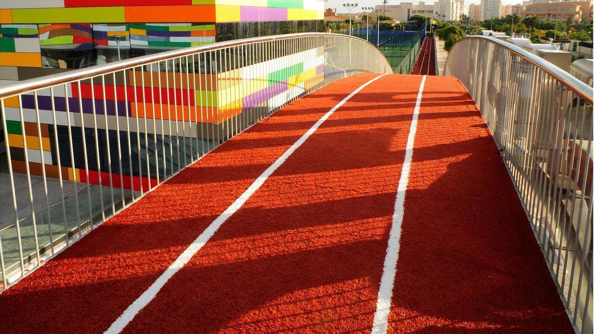 Pista de atletismo de tartam oficial de 800 metros de cuerda.