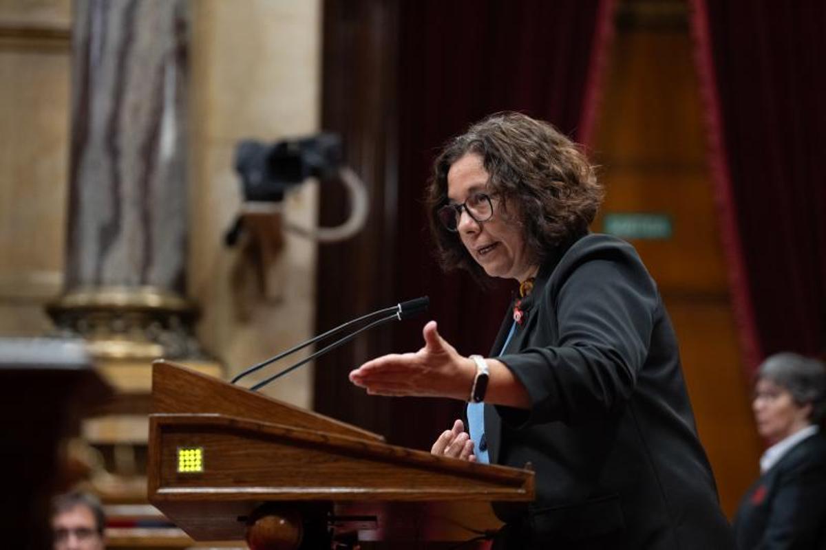 La diputada de Comuns Susanna Segovia interviene en el Parlament.