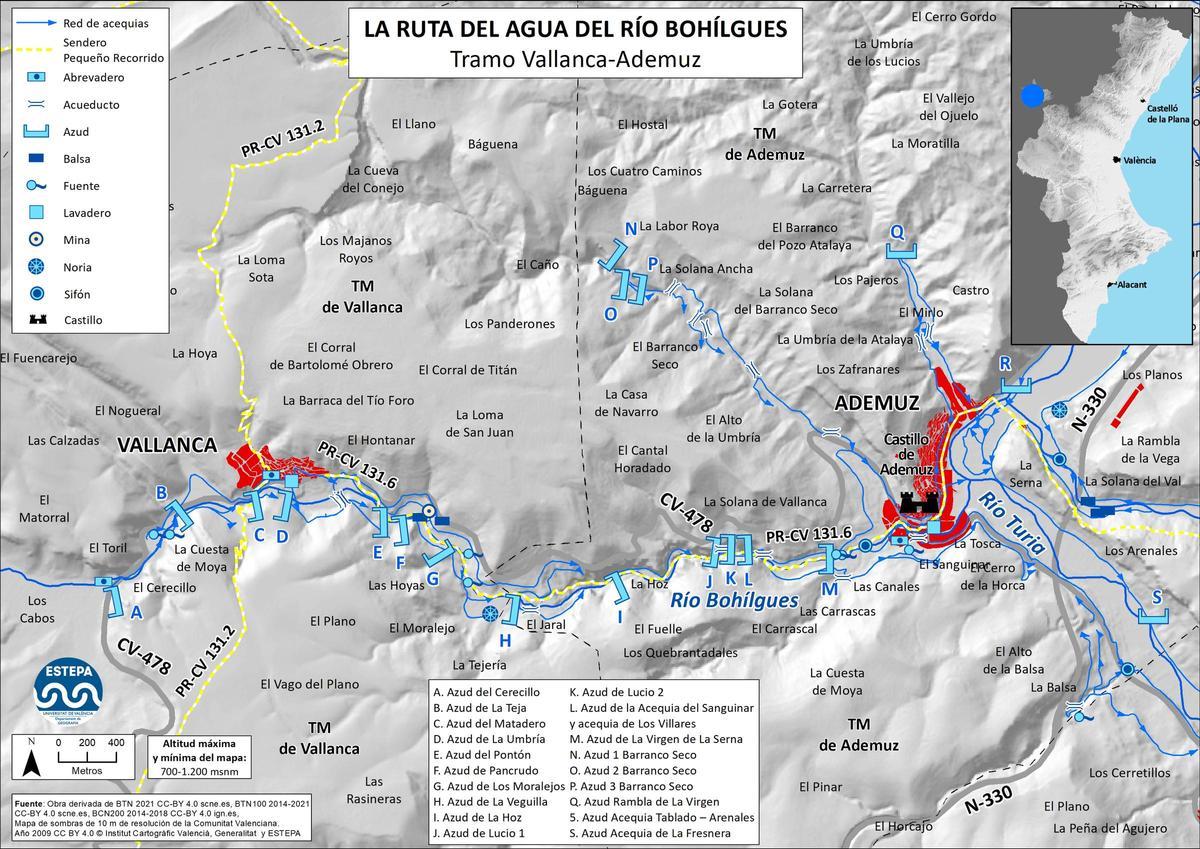 La ruta del agua del río Bohílgues.