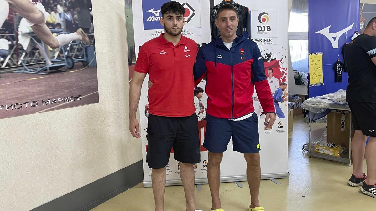 Guillem Lozano amb l’entrenador Maurici Casasayas Soler