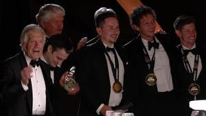 Valentino, durante la cena de leyendas de MotoGP