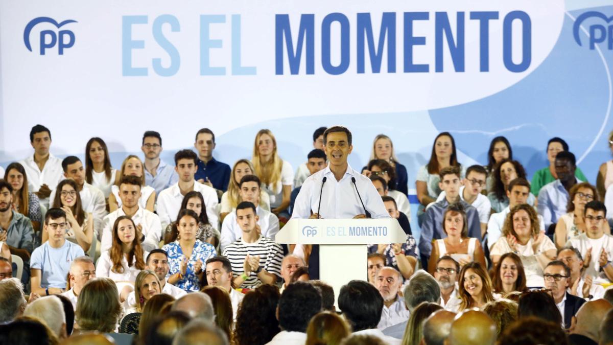Pedro Navarro en un mitin del PP, en la campaña de las elecciones generales de 2023.