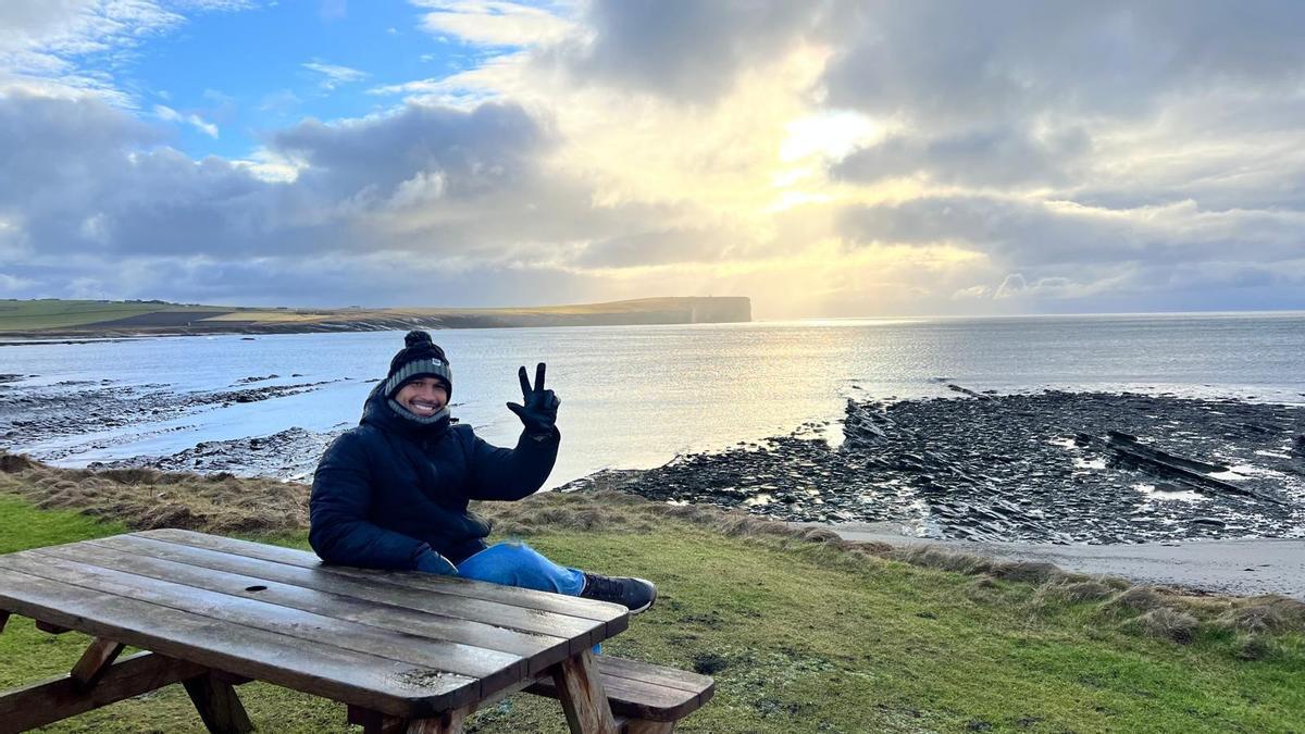El ingeniero brasileño José Elías Matías en un viaje a Escocia.