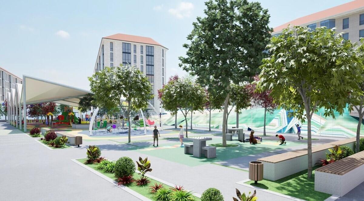 Recreación virtual del parque de Pardiñeiros en Milladoiro, Ames