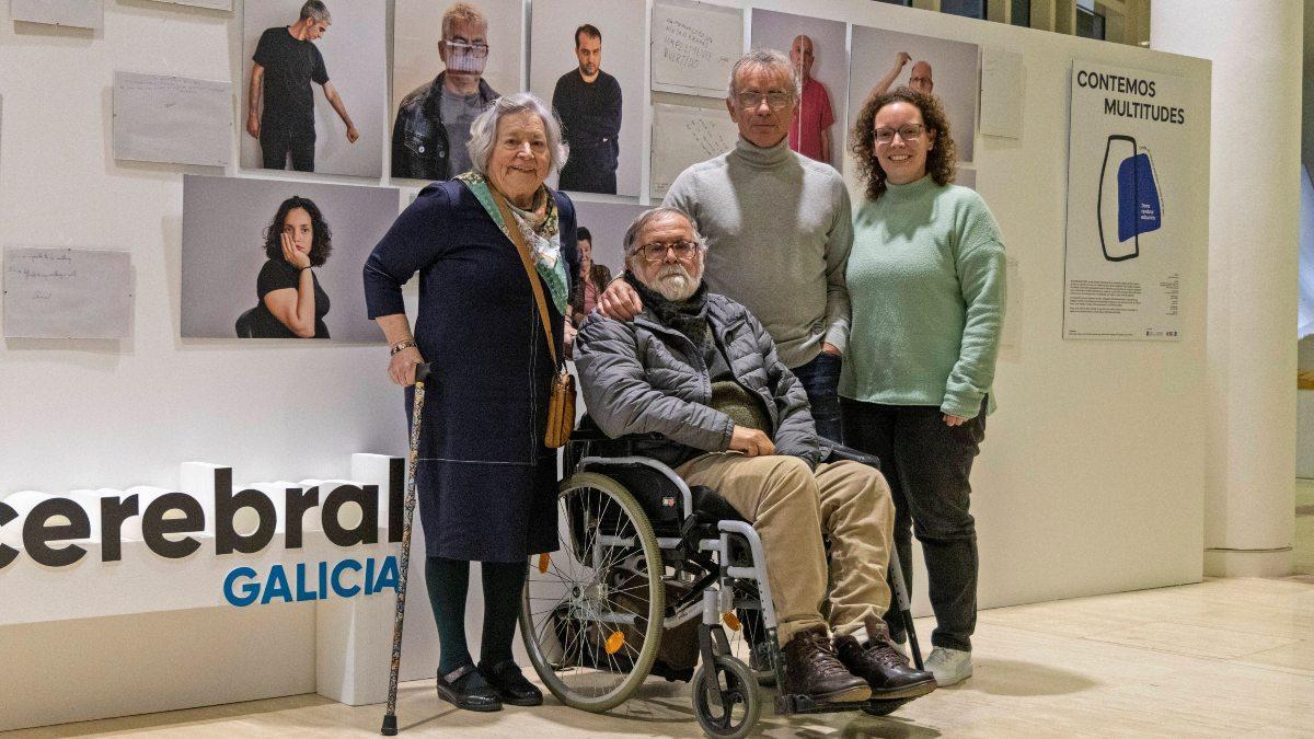 Teresa Tojo, Antonio Casal, Fuco Reyes y Noelia López, en la muestra en el Gaiás promovida por Dano Cerebral Galicia