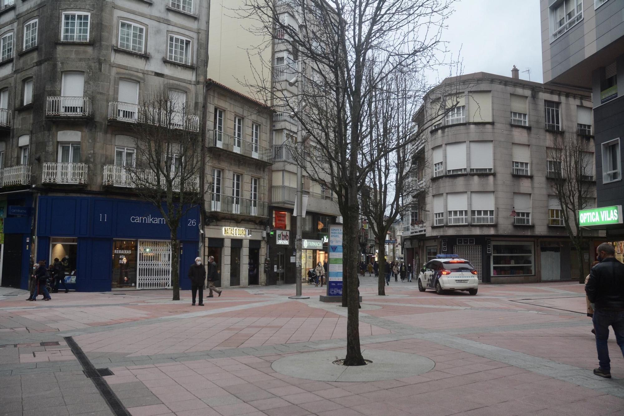 Una Pontevedra casi fantasma al atardecer