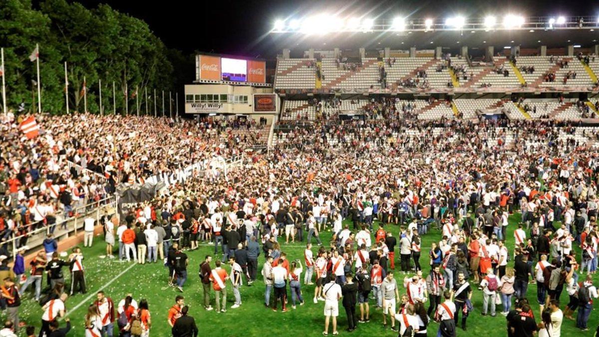 El Estadio de Vallecas cuando se confirmó el ascenso del Rayo a Primera