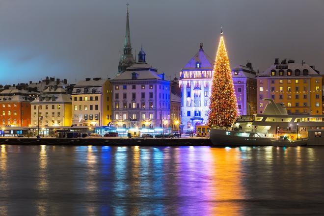 Estocolmo, Suiza, arbol navidad