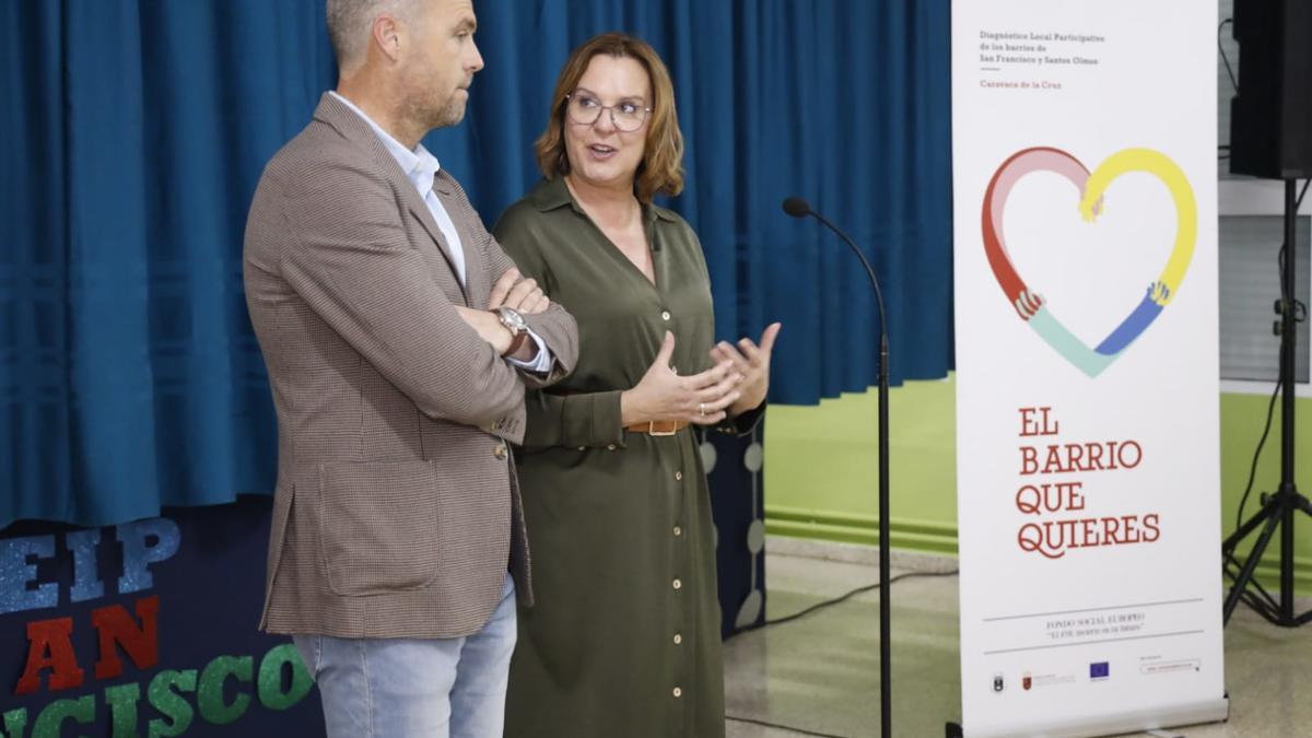 Isabel Franco y José Francisco García durante la clausura del proyecto