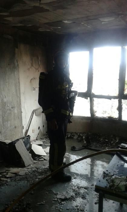 Incendio en un piso en la calle Bejeque