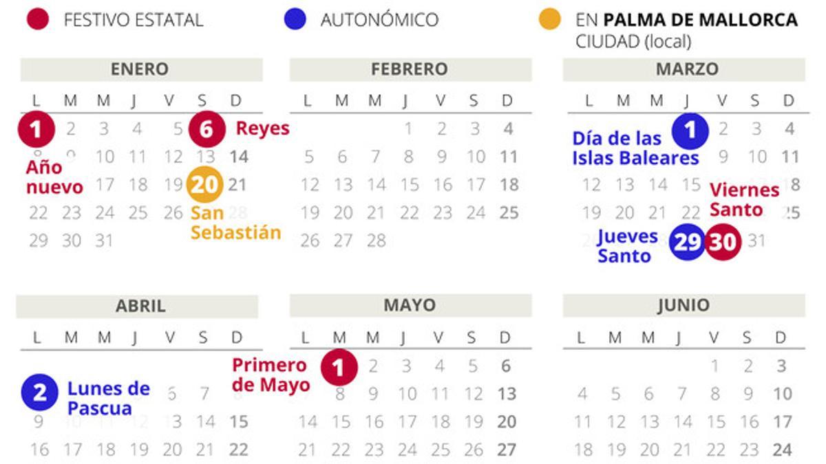 Calendario laboral Palma de Mallorca 2018