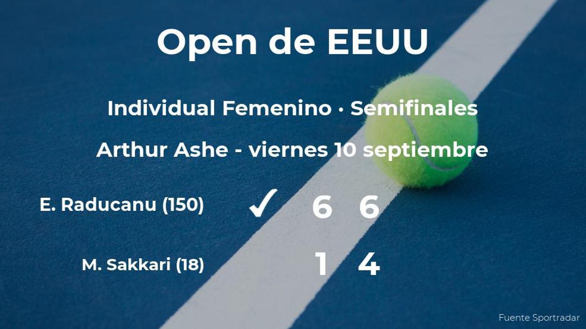 La tenista Emma Raducanu, clasificada para la final del US Open